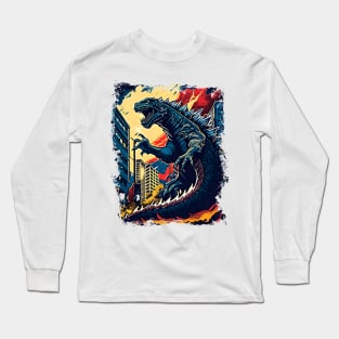 The Great Godzilla off Kanagawa Long Sleeve T-Shirt